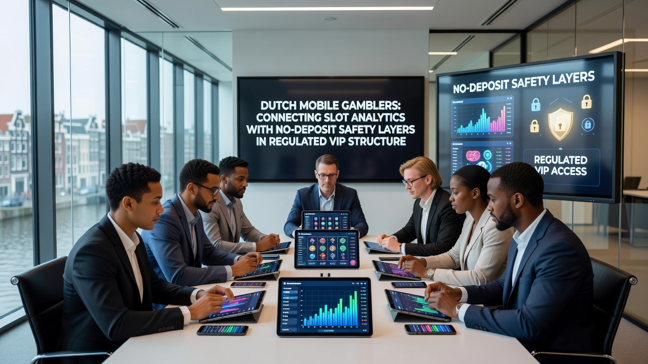 VIP-dashboard met slot analytics en beveiligde no-deposit opties op een mobiel scherm